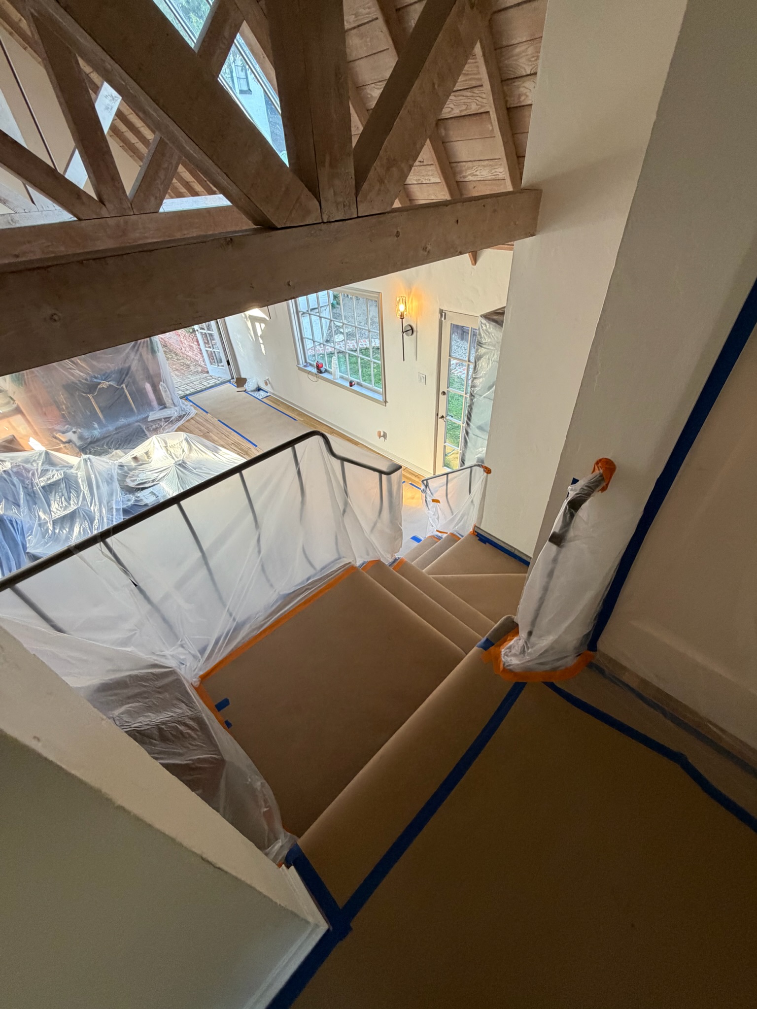 Interior stairs and furnishings protected during residential construction